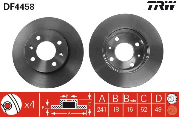 TRW DF4458 - Bremsscheibe