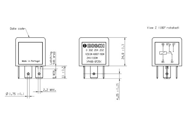 BOSCH 0 332 204 202 - Relais, Arbeitsstrom