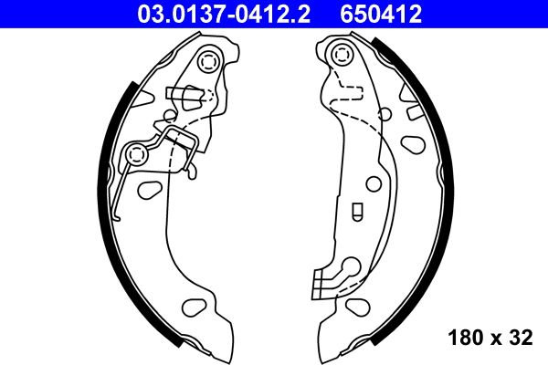 ATE 03.0137-0412.2 - Bremsbackensatz