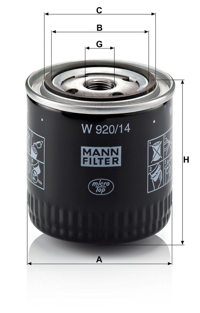 MANN-FILTER W 920/14 - Ölfilter