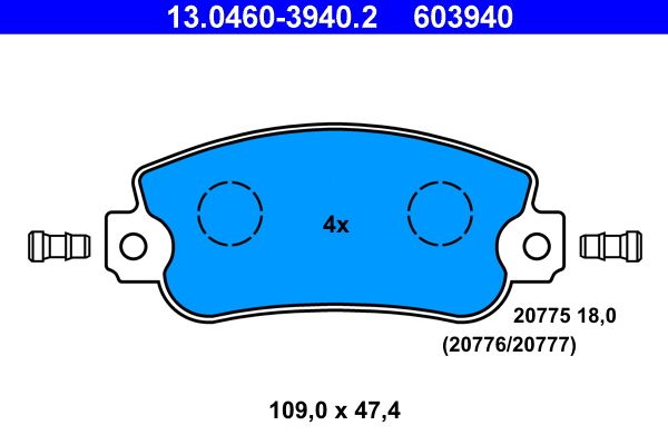 ATE 13.0460-3940.2 - Bremsbelagsatz, Scheibenbremse
