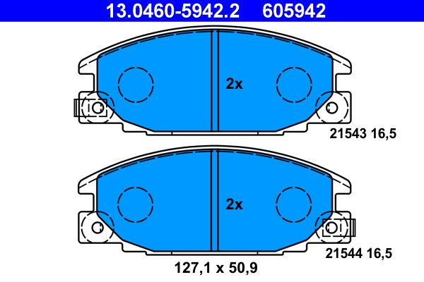 ATE 13.0460-5942.2 - Bremsbelagsatz, Scheibenbremse