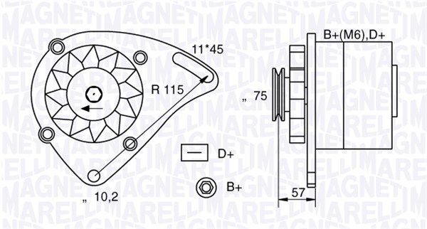 MAGNETI MARELLI 063321000010 - Generator