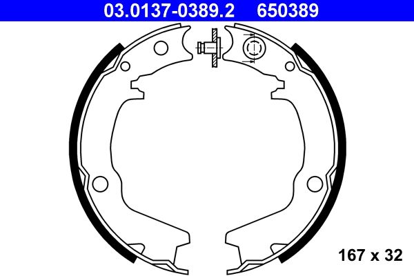 ATE 03.0137-0389.2 - Bremsbackensatz, Feststellbremse
