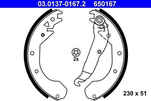 ATE 03.0137-0167.2 - Bremsbackensatz