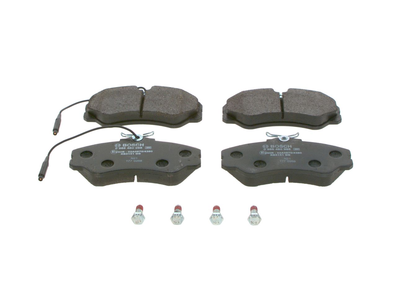 BOSCH 0 986 460 998 - Bremsbelagsatz, Scheibenbremse