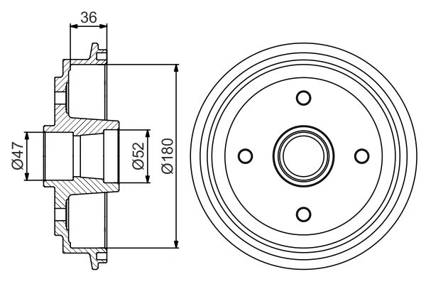 BOSCH 0 986 477 187 - Bremstrommel