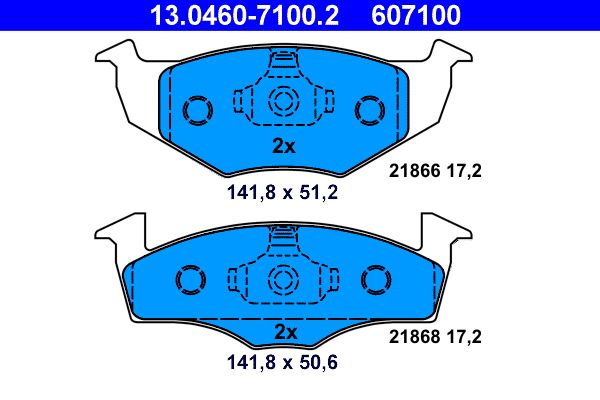 ATE 13.0460-7100.2 - Bremsbelagsatz, Scheibenbremse