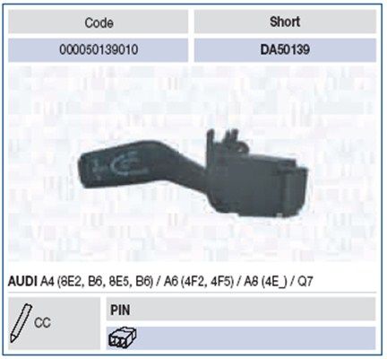 MAGNETI MARELLI 000050139010 - Lenkstockschalter