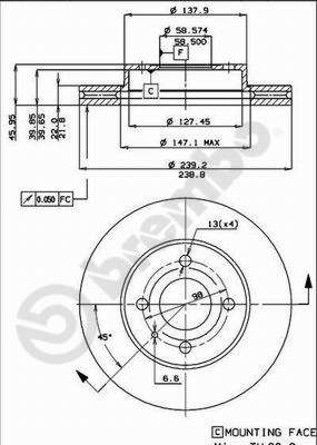 BREMBO 09.3140.10 - Bremsscheibe