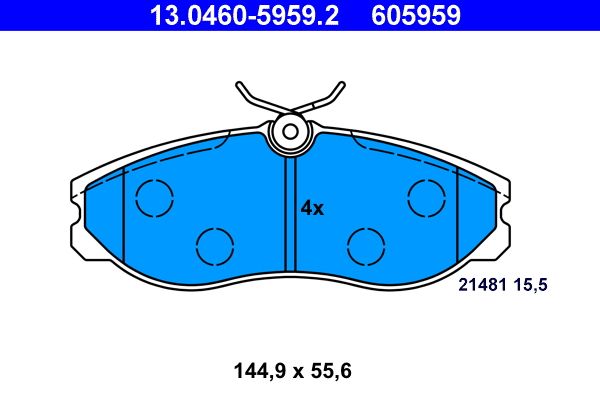 ATE 13.0460-5959.2 - Bremsbelagsatz, Scheibenbremse