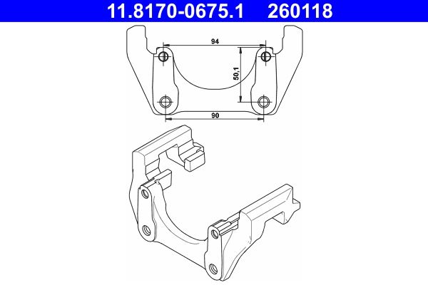 ATE 11.8170-0675.1 - Halter, Bremssattel