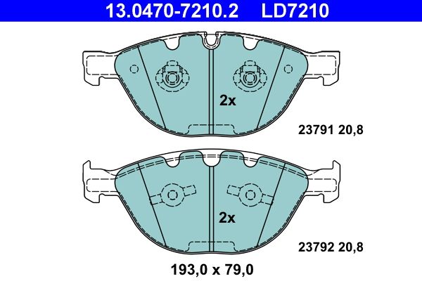 ATE 13.0470-7210.2 - Bremsbelagsatz, Scheibenbremse