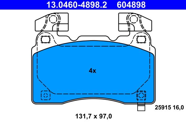 ATE 13.0460-4898.2 - Bremsbelagsatz, Scheibenbremse