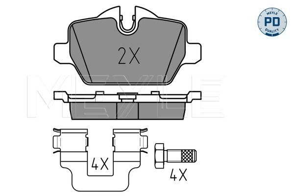 MEYLE 025 236 2316/PD - Bremsbelagsatz, Scheibenbremse