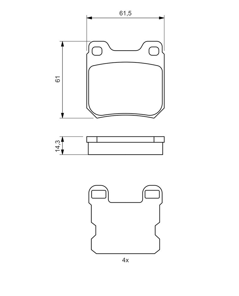 BOSCH 0 986 494 523 - Bremsbelagsatz, Scheibenbremse