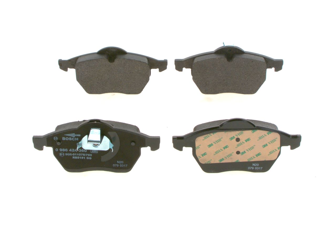 BOSCH 0 986 424 360 - Bremsbelagsatz, Scheibenbremse