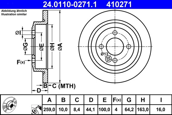 ATE 24.0110-0271.1 - Bremsscheibe