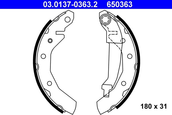 ATE 03.0137-0363.2 - Bremsbackensatz