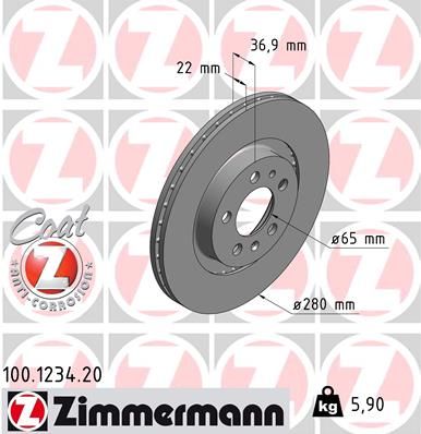 ZIMMERMANN 100.1234.20 - Bremsscheibe