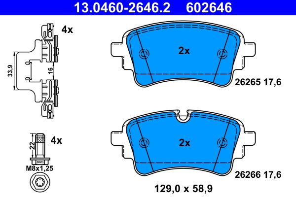 ATE 13.0460-2646.2 - Bremsbelagsatz, Scheibenbremse