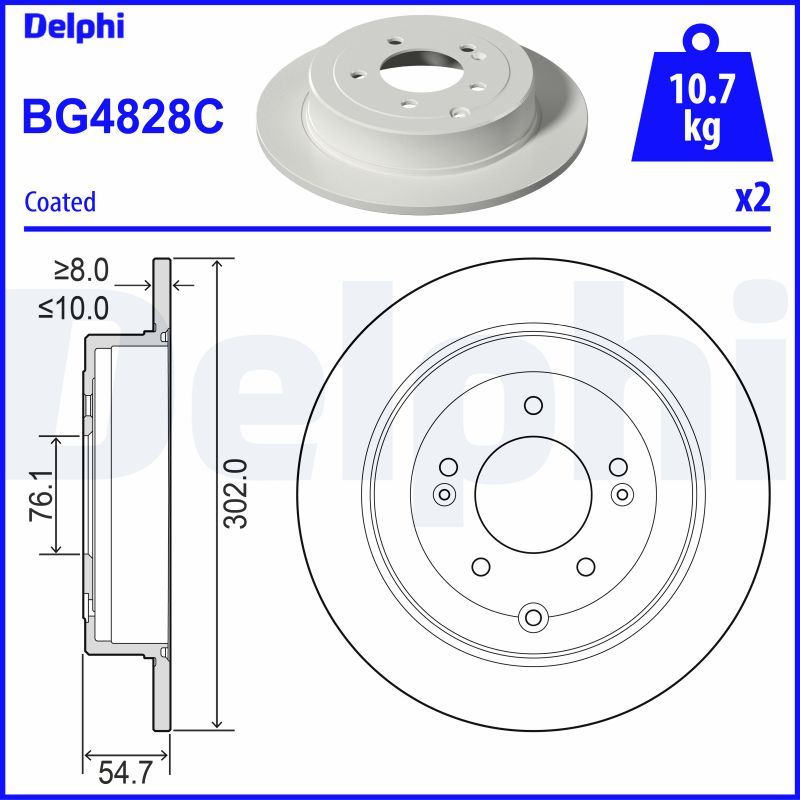 DELPHI BG4828C - Bremsscheibe