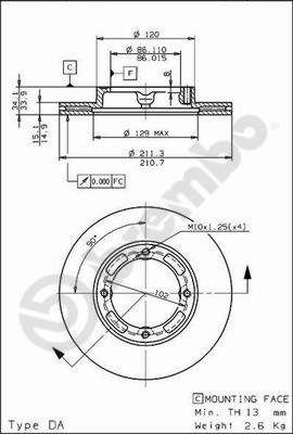 BREMBO 09.5848.10 - Bremsscheibe