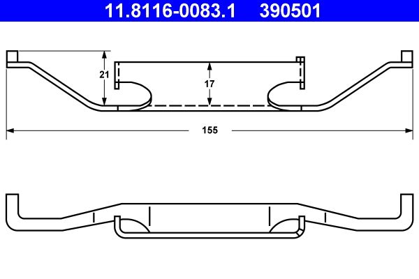 ATE 11.8116-0083.1 - Feder, Bremssattel