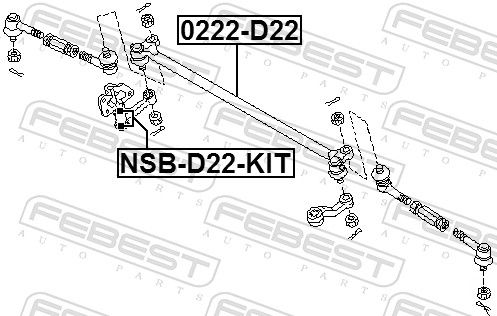 FEBEST 0222-D22 - Axialgelenk, Spurstange