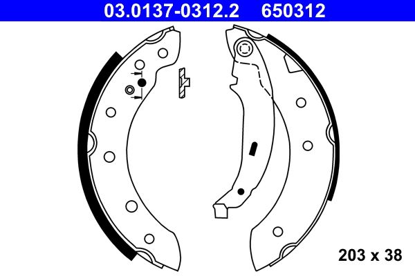 ATE 03.0137-0312.2 - Bremsbackensatz