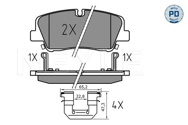 MEYLE 025 224 1817/PD - Bremsbelagsatz, Scheibenbremse