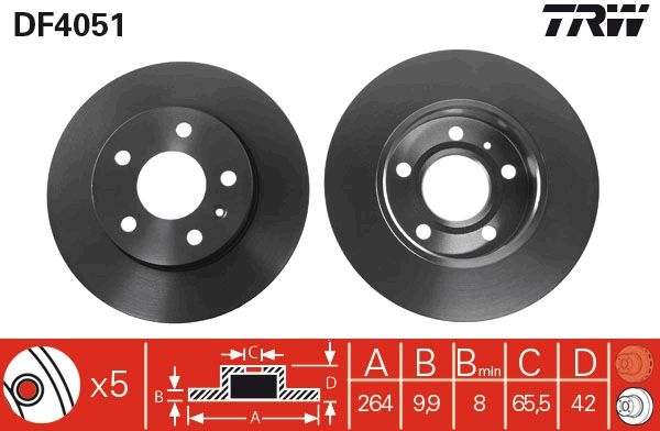 TRW DF4051 - Bremsscheibe