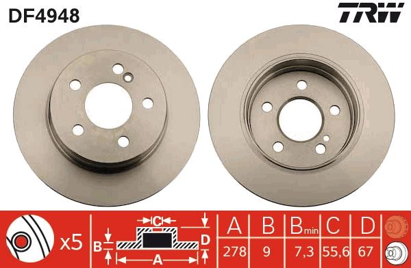 TRW DF4948 - Bremsscheibe