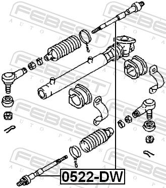 FEBEST 0522-DW - Axialgelenk, Spurstange