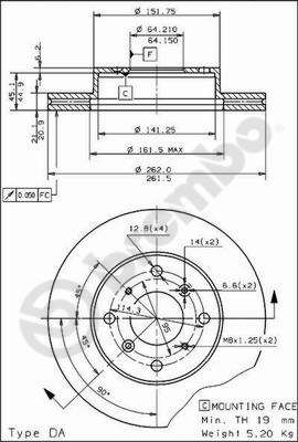 BREMBO 09.5011.10 - Bremsscheibe