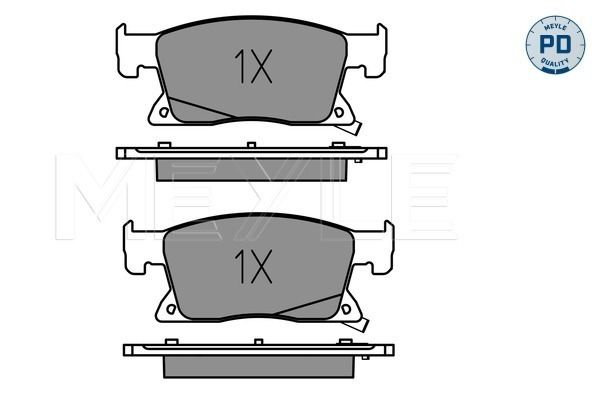 MEYLE 025 223 4519/PD - Bremsbelagsatz, Scheibenbremse