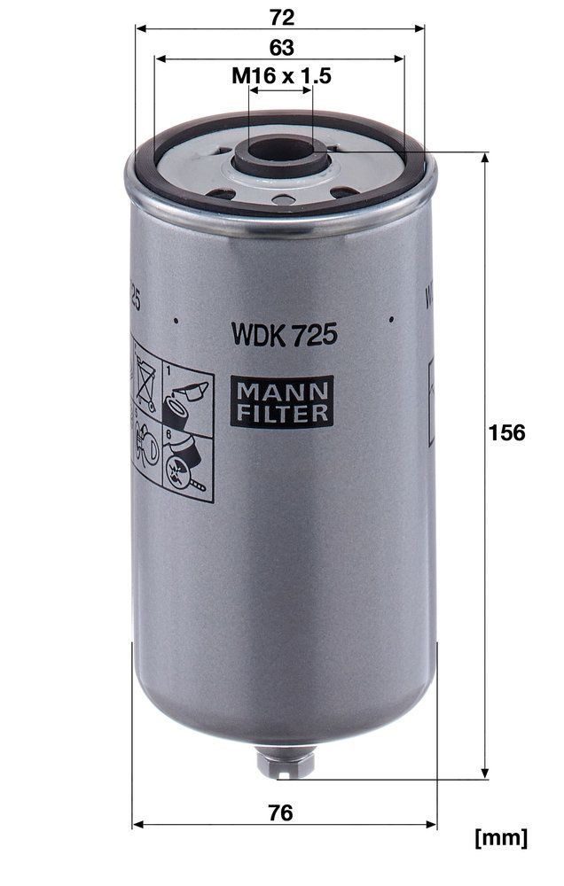 MANN-FILTER WDK 725 - Kraftstofffilter