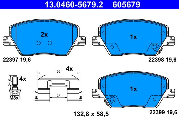 ATE 13.0460-5679.2 - Bremsbelagsatz, Scheibenbremse