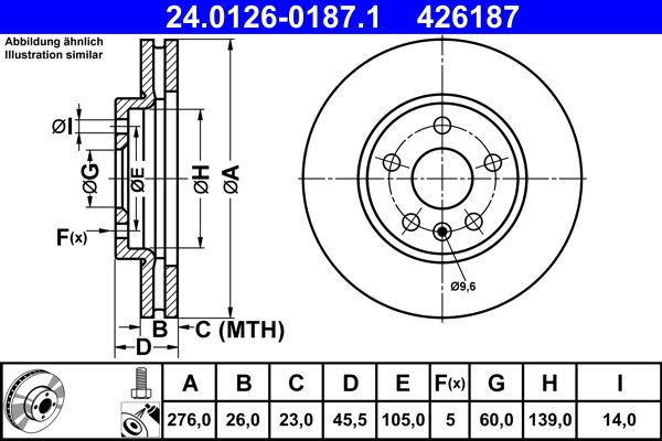 ATE 24.0126-0187.1 - Bremsscheibe