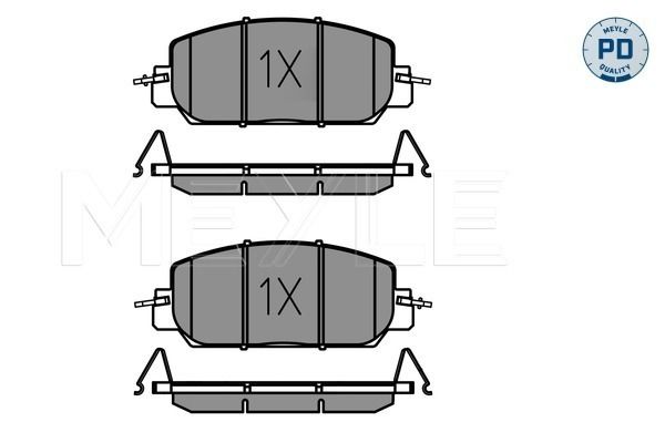 MEYLE 025 227 9717/PD - Bremsbelagsatz, Scheibenbremse
