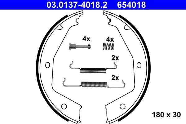 ATE 03.0137-4018.2 - Bremsbackensatz, Feststellbremse
