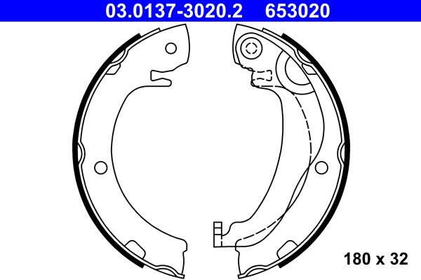 ATE 03.0137-3020.2 - Bremsbackensatz, Feststellbremse