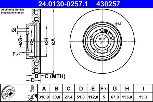 ATE 24.0130-0257.1 - Bremsscheibe