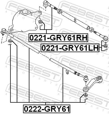 FEBEST 0221-GRY61LH - Spurstangenkopf