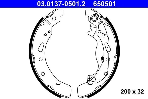 ATE 03.0137-0501.2 - Bremsbackensatz