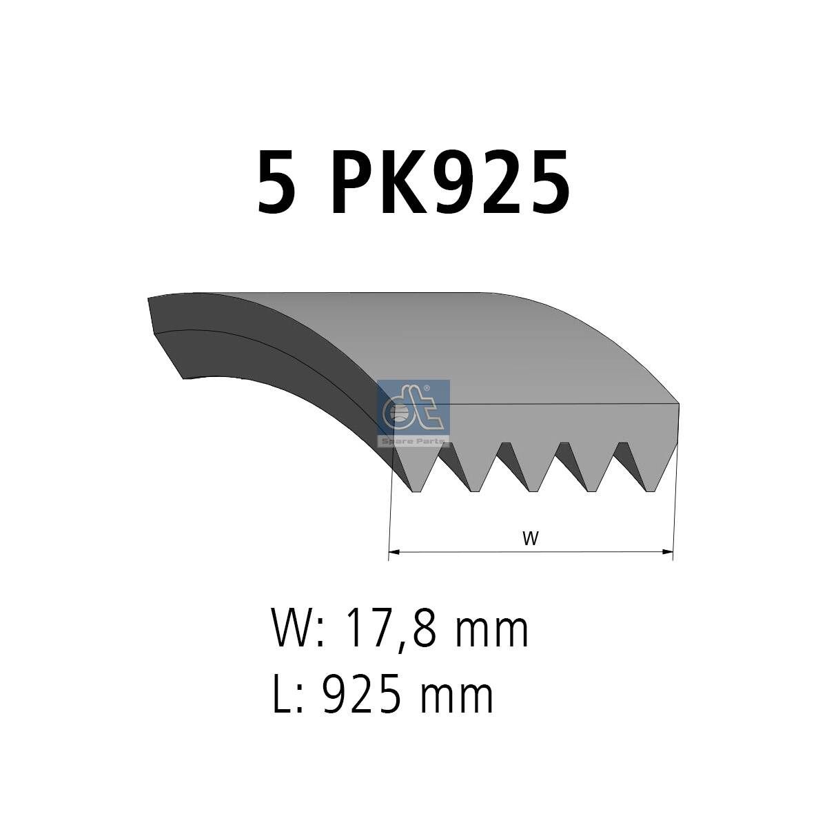 DT Spare Parts 12.15406 - Keilrippenriemen