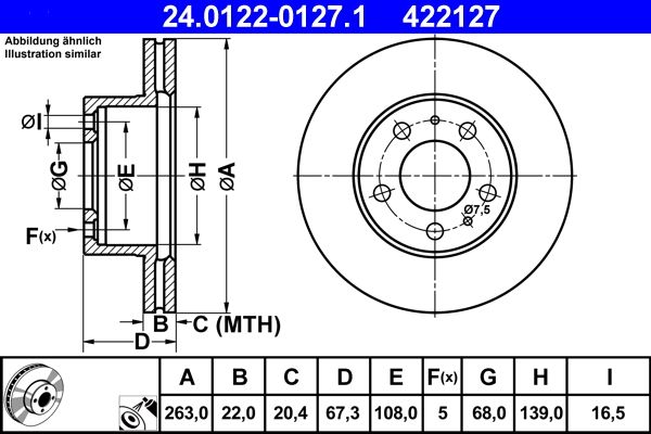 ATE 24.0122-0127.1 - Bremsscheibe