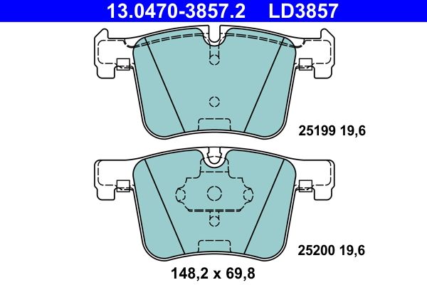 ATE 13.0470-3857.2 - Bremsbelagsatz, Scheibenbremse