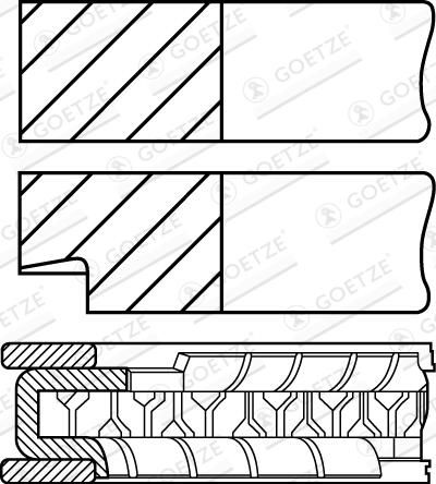GOETZE ENGINE 08-144700-10 - Kolbenringsatz