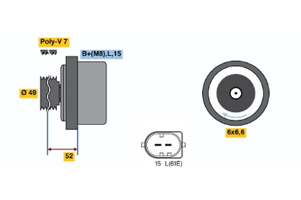 BOSCH 0 122 0AA 1J0 - Generator